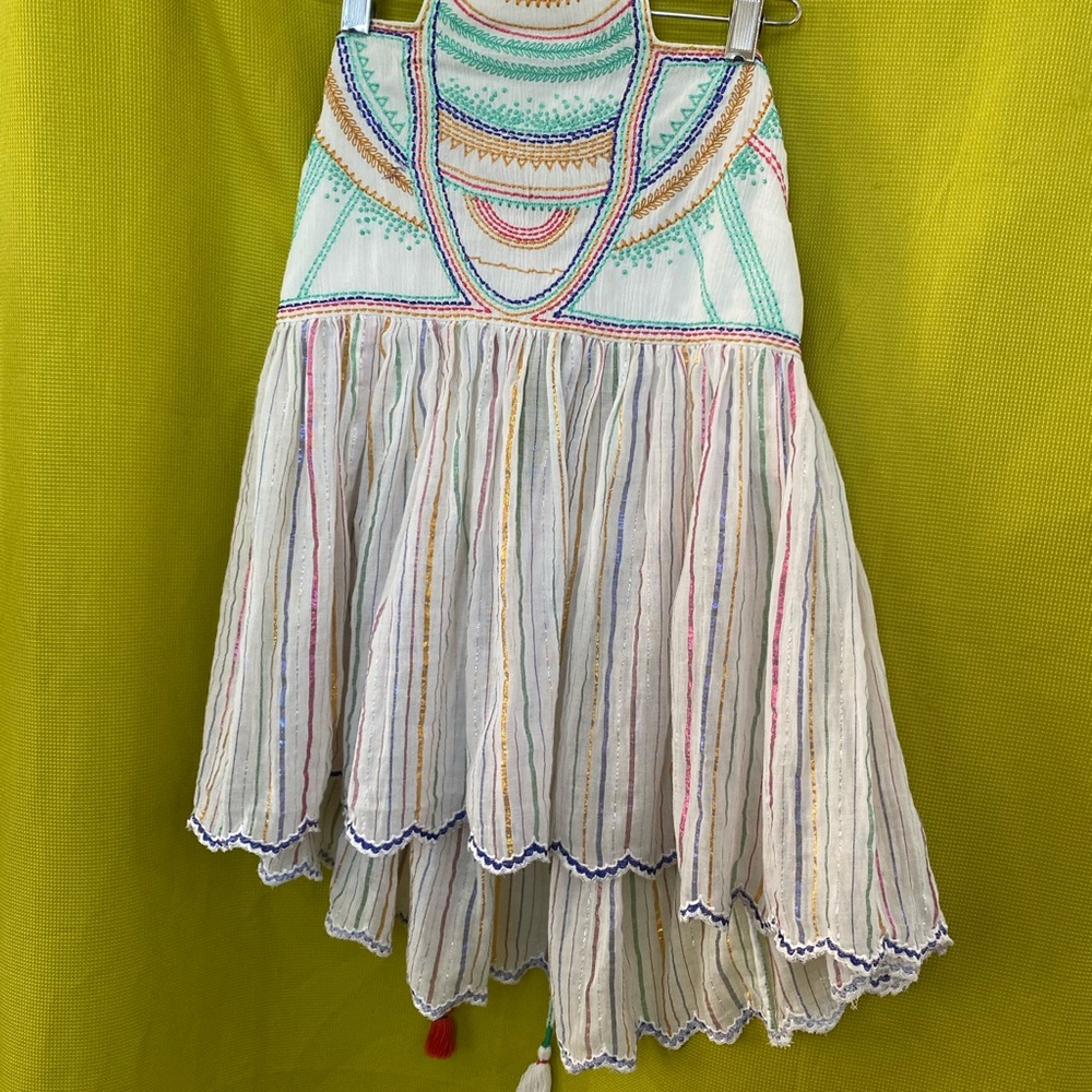 Anthropologie Multicolor Embroidered Halter Top